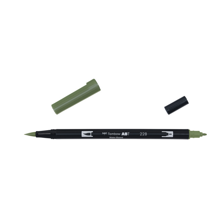 Tombow Dual Brush-Pen Abt 228 Feutre Aquarelle Gris Vert