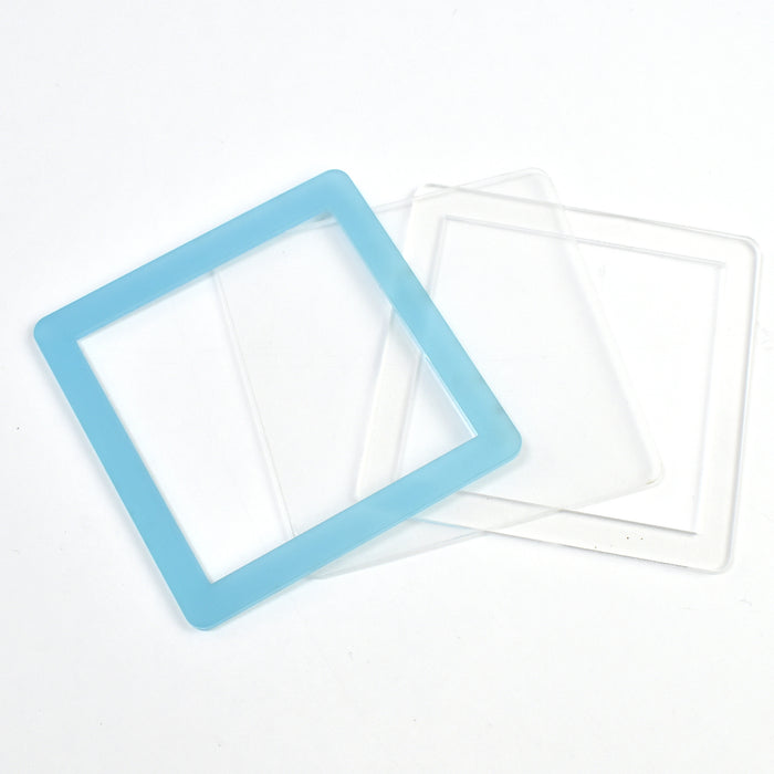 Ensemble de shakers carrés en méthacrylate translucide menthe