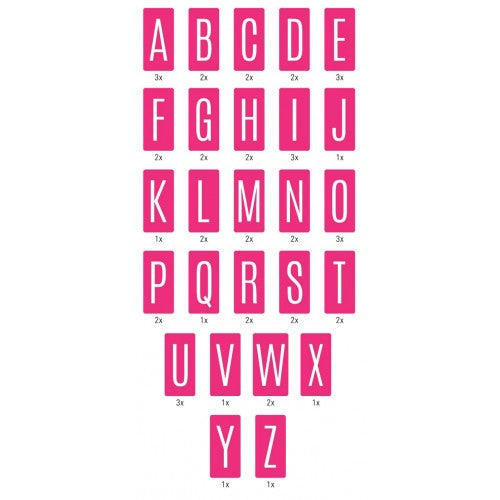 Alphabet with pink background for Lightbox