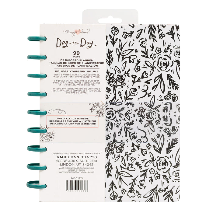 Planner Black and White Floral Disc Planner