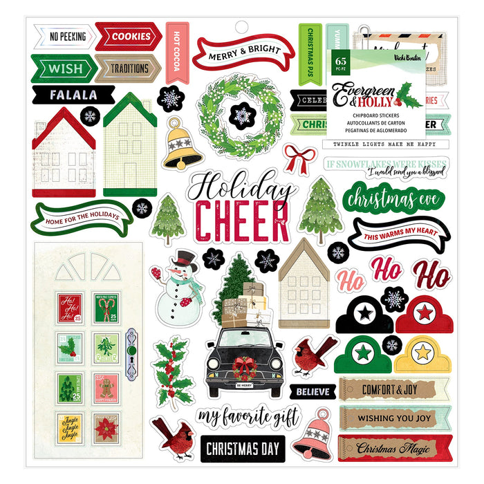 Evergreen et Holly Chipboard