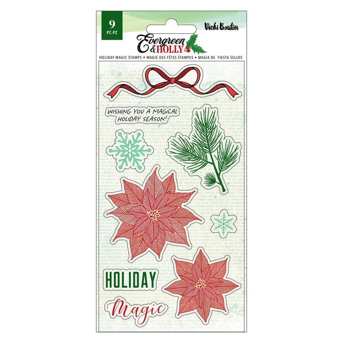 Holiday Magic Evergreen and Holly Stamp