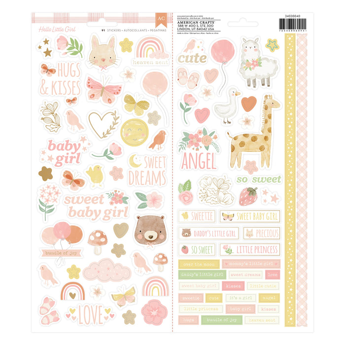 Hello Little Girl Sticker Sheet