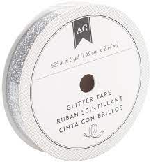 Glitter Tape Plateada