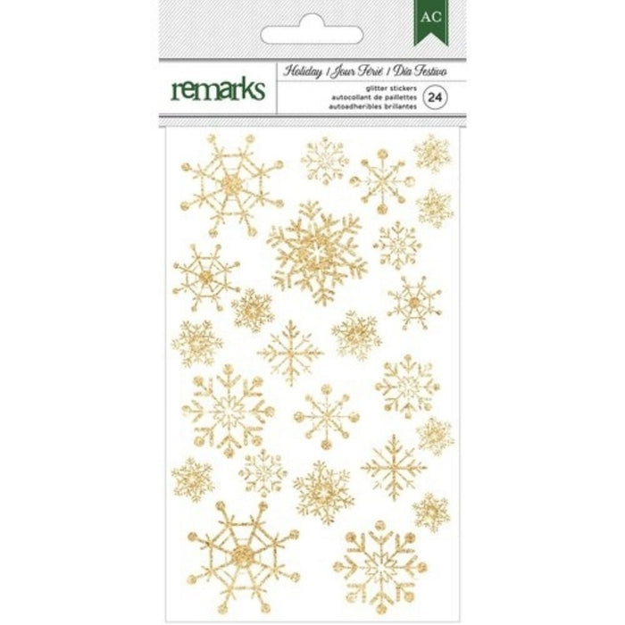 Golden Snowflake Holiday Sticker Sheet