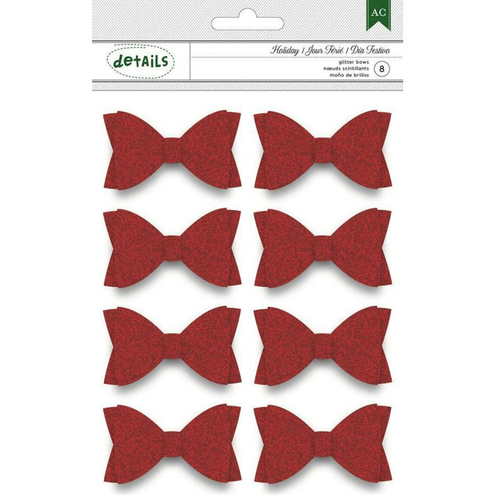 Red Glitter Bows Holiday