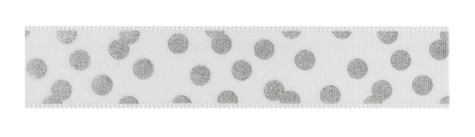 Fabric Tape Silver Dot