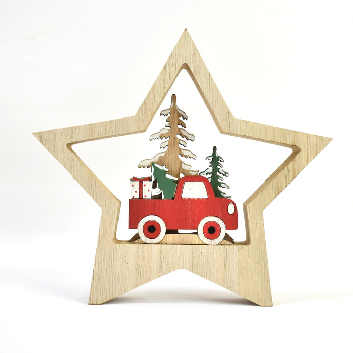 Star with Wooden Car