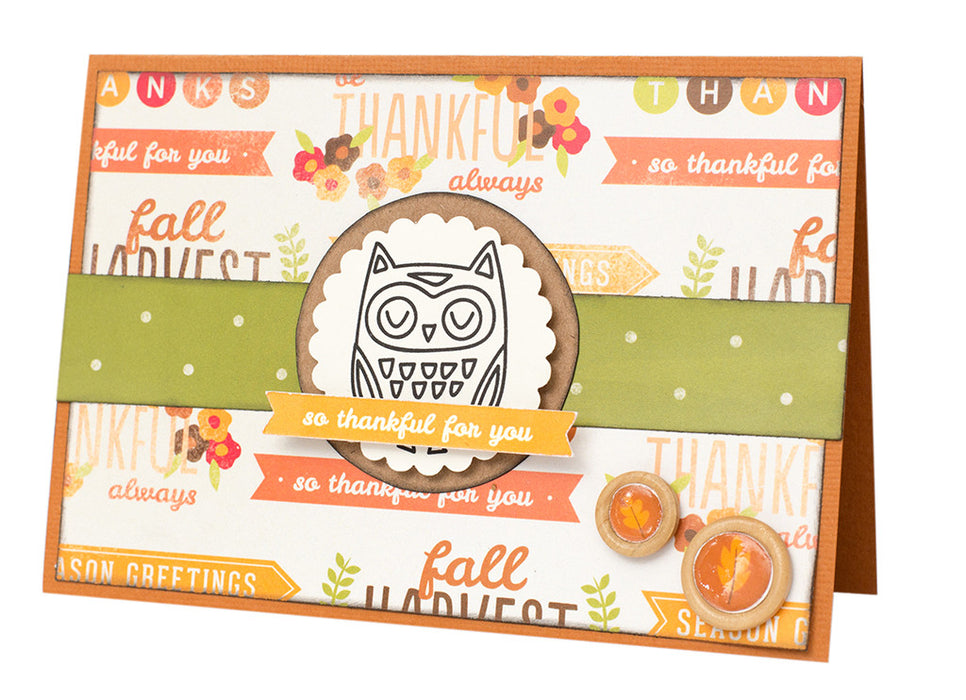 Give Thanks Owl Stamp