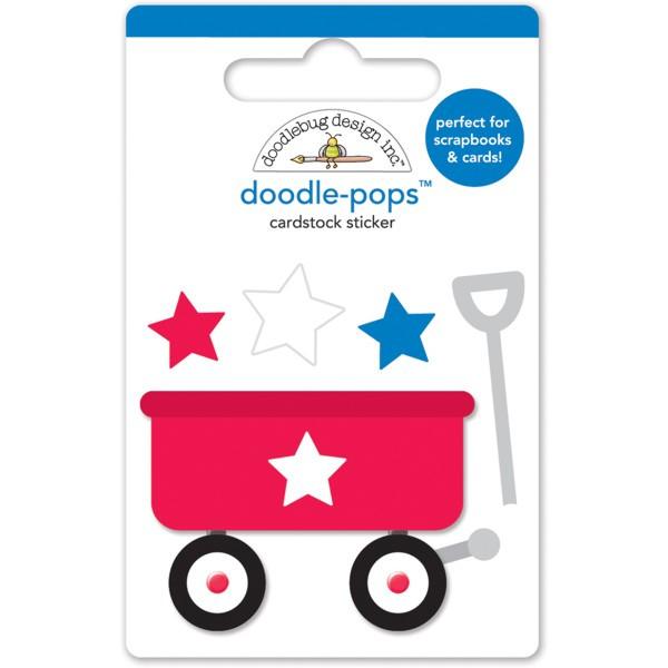Little Red Wagon doodle-pops, pegatina 3D Patriotic Picnic