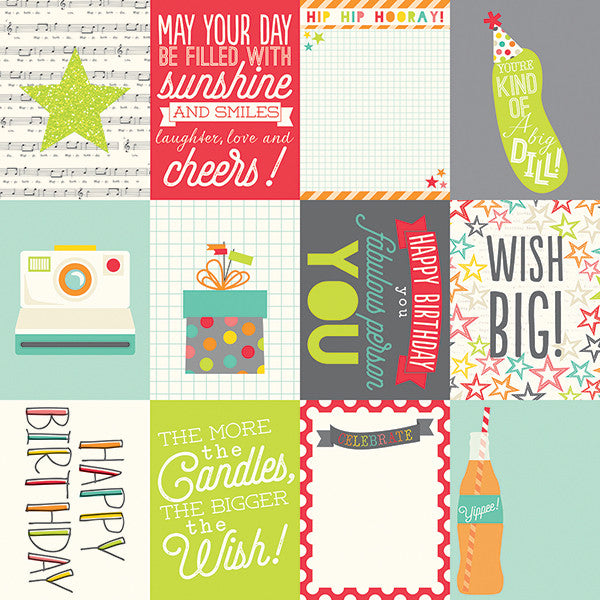 Papel 3 x 4 Journaling Card Elements Let´sParty
