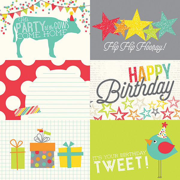 Papel  4 x 6 Horizontal Journaling Card Elements Let´sParty