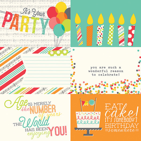 Paper 4 x 6 Horizontal Journaling Card Elements Let'sParty