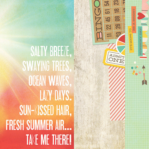 Papel 2x12, 4x12 & 6x12  Journaling Card Elements  Summer Vibes