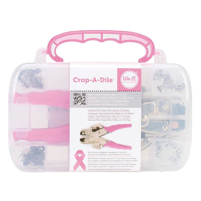 Crop-A-Dile Pink Werkzeug- und Ösenset