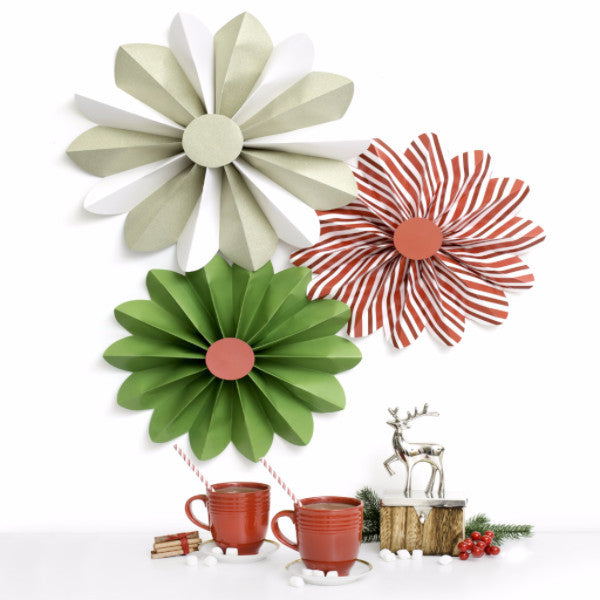Holly Jolly Patterned Paper Rosettes