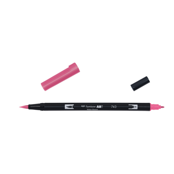 Rotulador Acuarelable Tombow Dual Brush-Pen Abt 743 Hot Pink