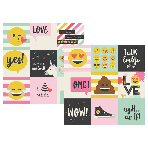 Éléments de cartes de journalisation papier 10x10 Emoji Love