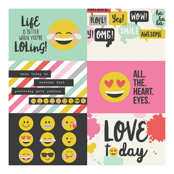 Papel Horizontal Journaling Cards 10x15 Emoji Love