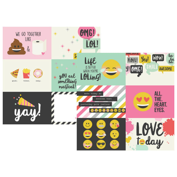 Horizontal Paper Journaling Cards 10x15 Emoji Love
