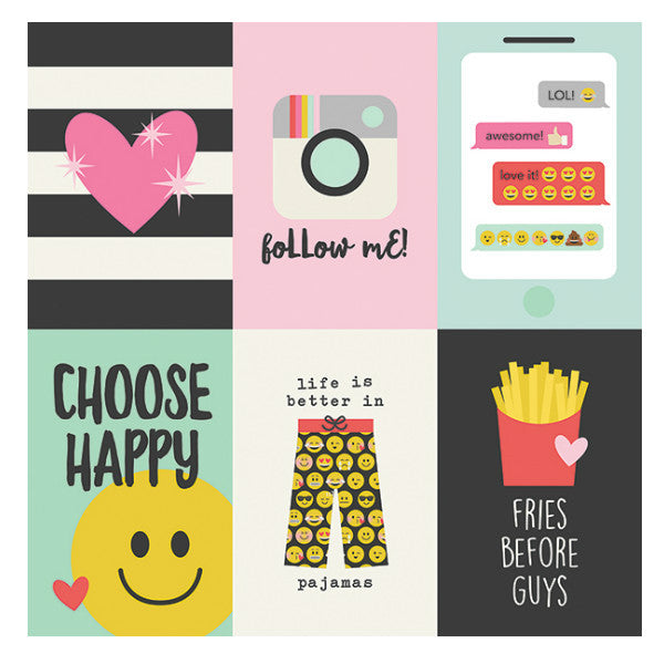 Papel  Vertical Journaling Cards 10x15 Emoji Love