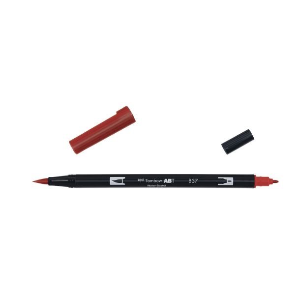 Watercolour Pen Tombow Dual Brush-Pen Abt 837 Wine Red