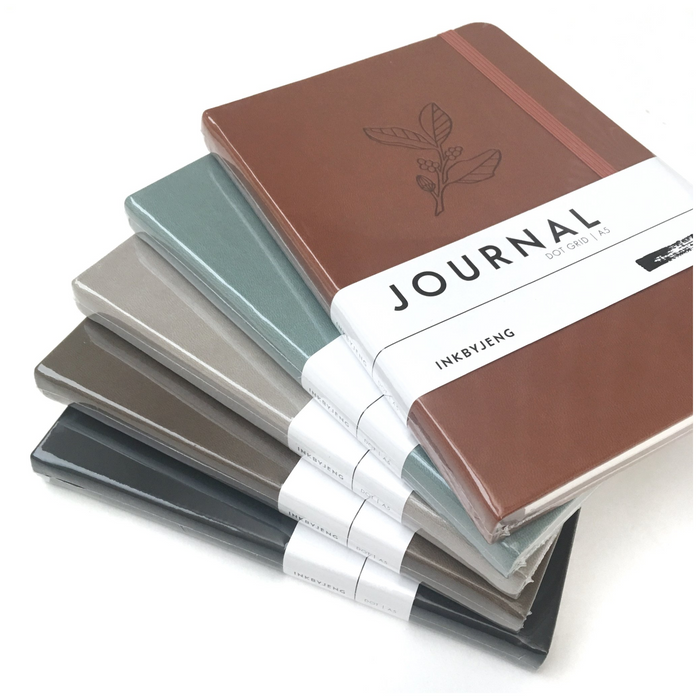 Journal quadrillé A5, bronze foncé