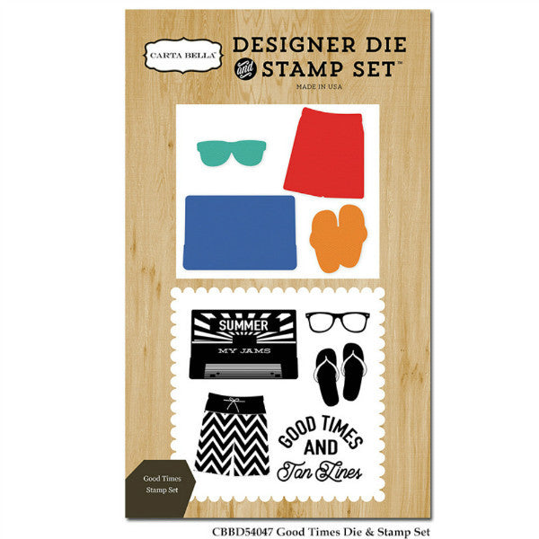 Good Times Beach Day Acrylic Stamp and Cutter Set