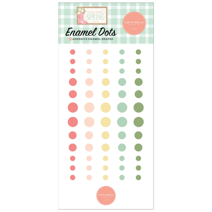 Enamel Dots Here Comes Spring