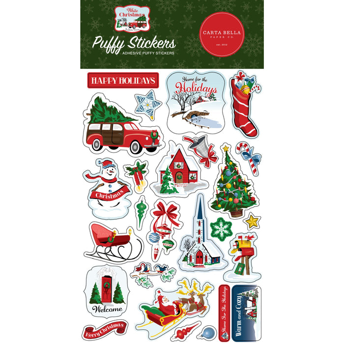 Puffy Stickers White Christmas