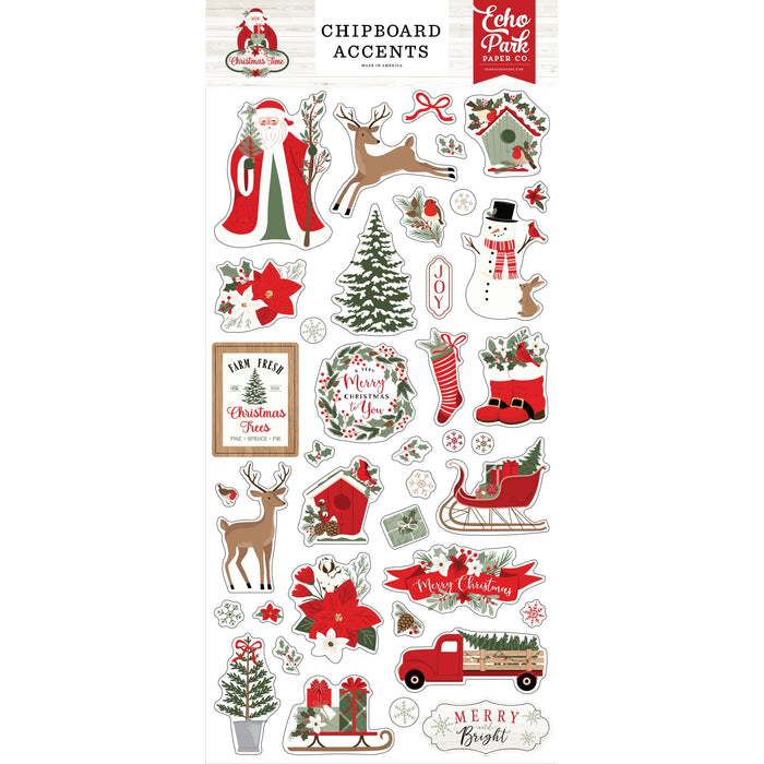 Chipboard Accents Christmas Time