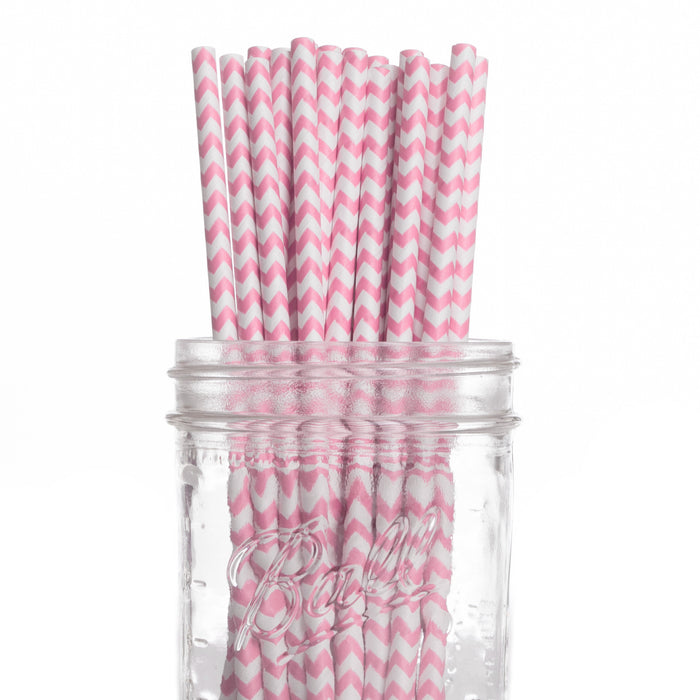 Chevron bubblegum pink vintage straws 25 pcs. by Dress my Cupcake