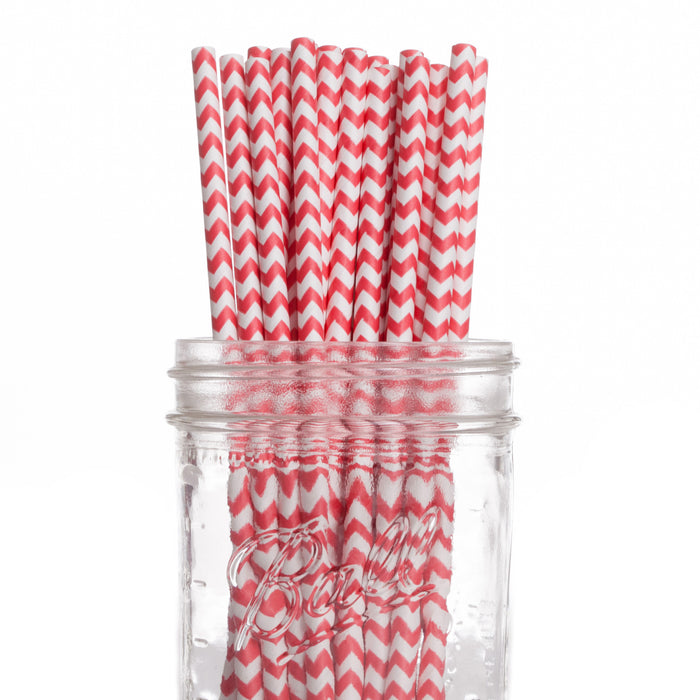 Red chevron vintage straws 25 pcs. by Dress my Cupcake