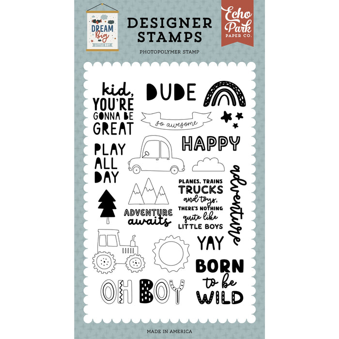 Tractor And Car Stamp Set Dream Big Little Boy