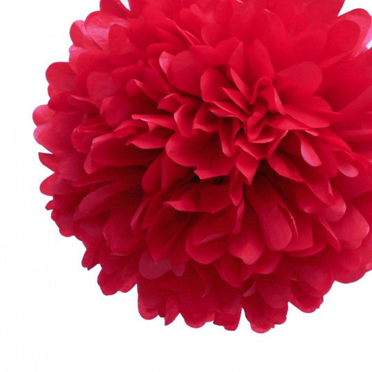 Pack of 4 silk pompoms 25 cm Red from Dress my Cupcake