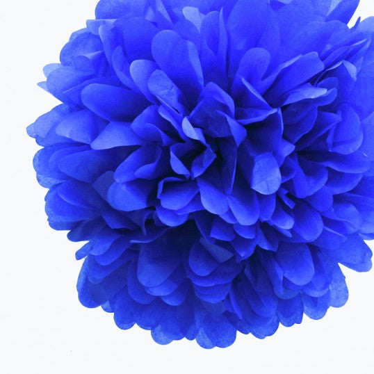 Pack of 4 silk pompoms 25 cm Royal Blue from Dress my Cupcake