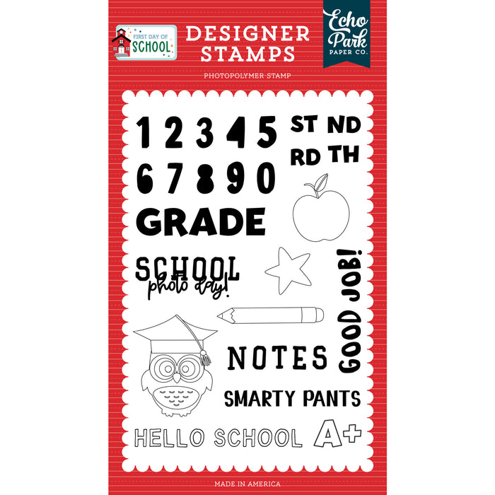Jeu de timbres pour l'école primaire Premier jour d'école