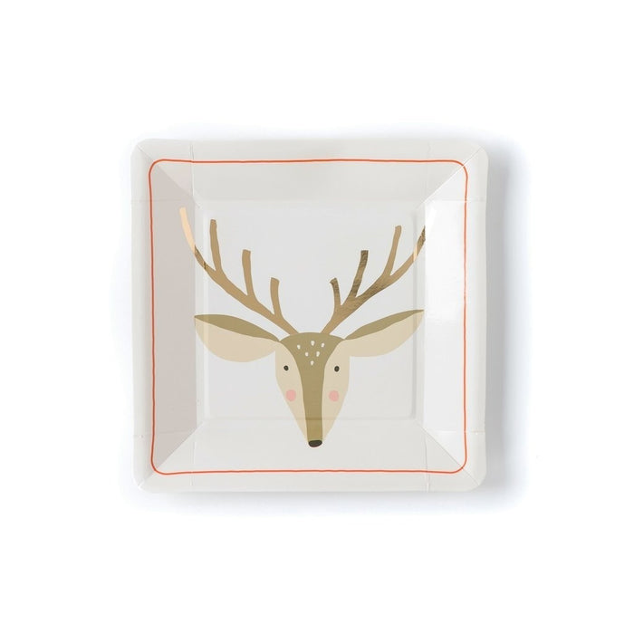 Holiday Deer Christmas Paper Plates