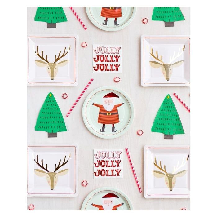 Holiday Deer Christmas Paper Plates