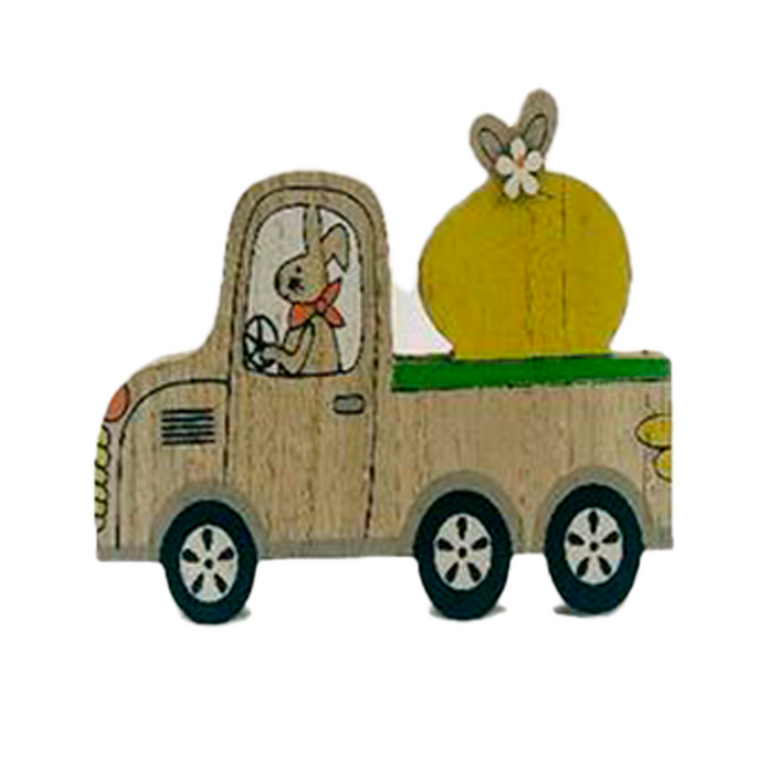 Wooden Ornament Rabbit Van