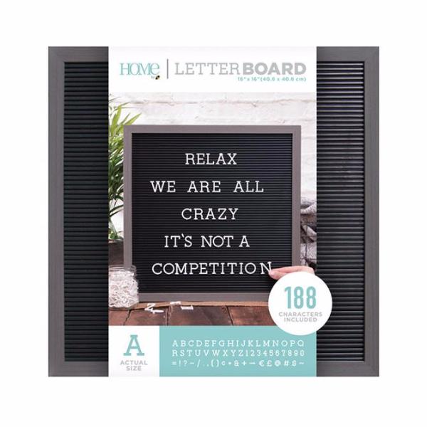Letter Boards Gray Frame with Black  16x16