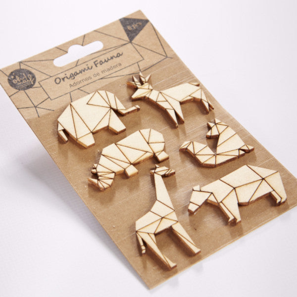 Wood Ornaments Origami Fauna