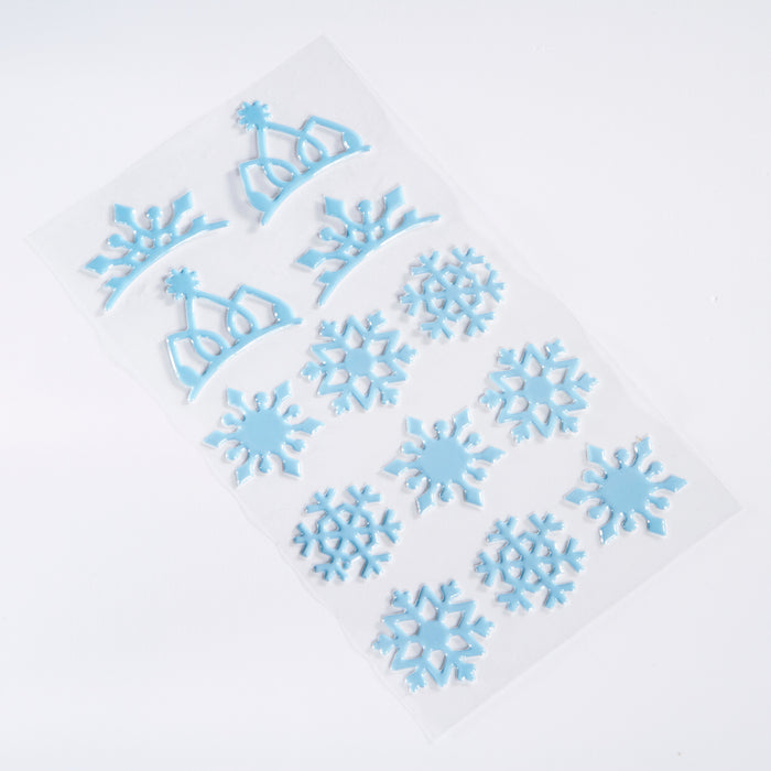 Winter Wonderland embossed crown stickers
