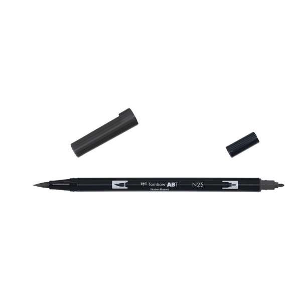 Tombow Dual Brush-Pen Abt N25 Lampe Marqueur Aquarelle Noir
