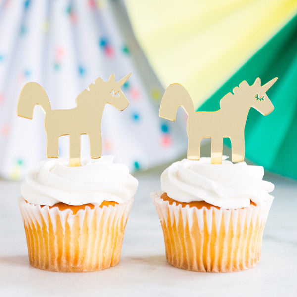 Cupcake Toppers Licorne Fluo