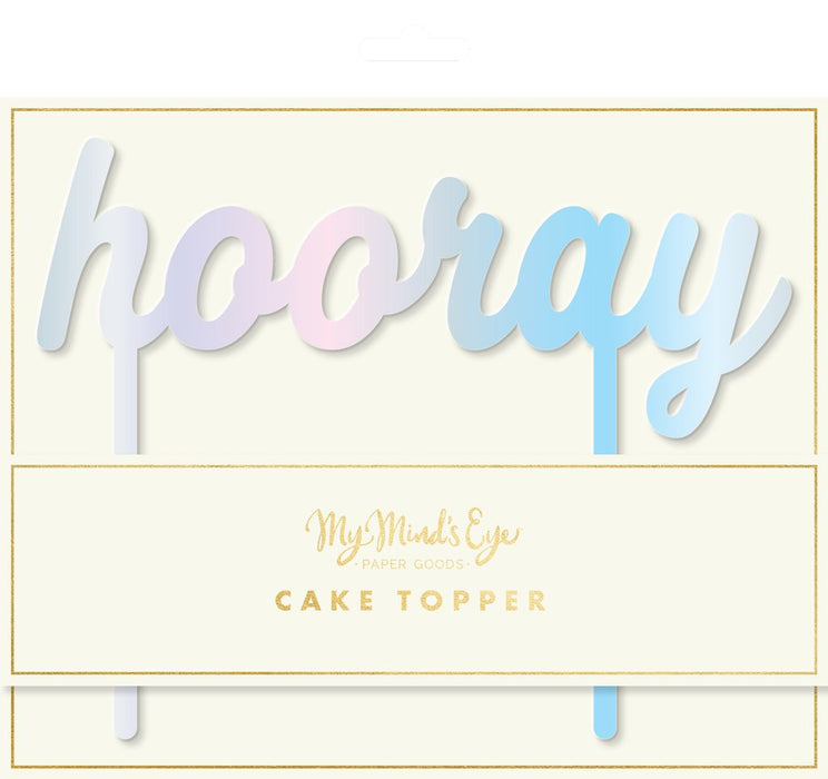 Basic Holographic Hooray Cake Topper