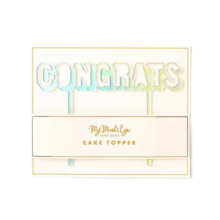 Basic Congrats Holographic Cake Topper