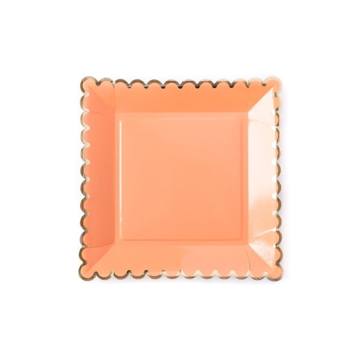 Coral Paper Plates