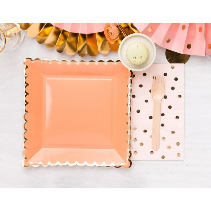 Coral Paper Plates