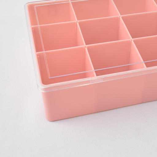 Caja Pequeña Organizadora Plástica Rosada/Azul x 10 Espacios (13cm) x 1und 